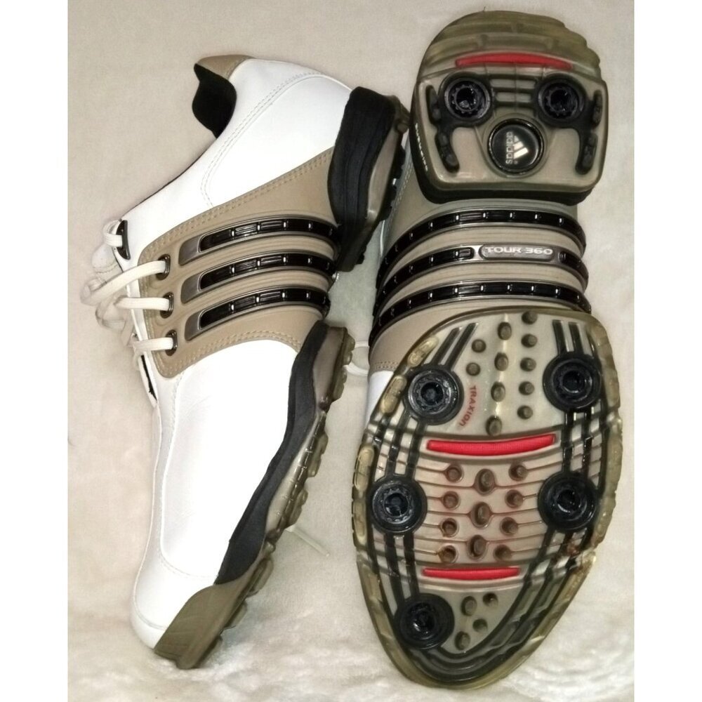 Adidas Adiprene Golf Shoes White Brown Men's Size 8.5 US - Picture 9 of 9